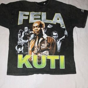 Fela Kuti Black StonewashGraphic Men's Cotton Crew Neck Short Sleeve T-Shirt